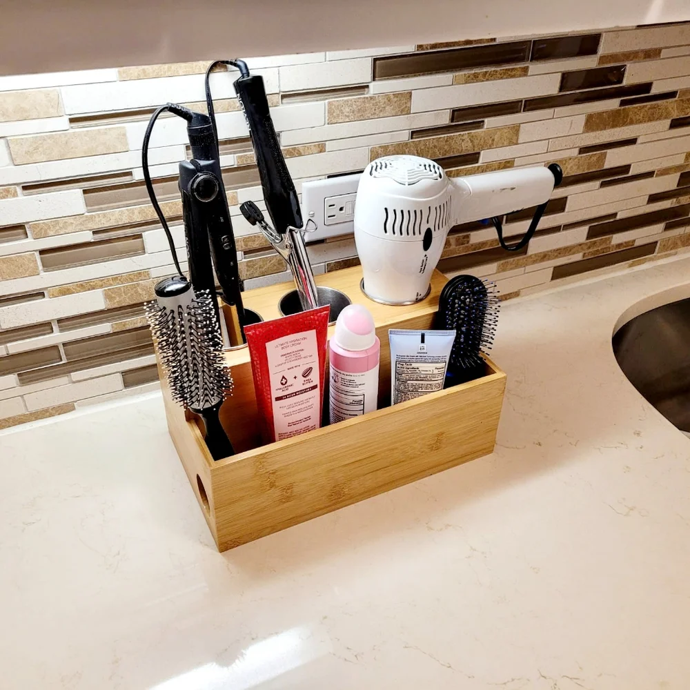 Brand new Bamboo Hair accessory Organizer for countertop or wall mounted